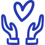 Hands Holding Heart Blue