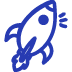 Rocket Icon Blue