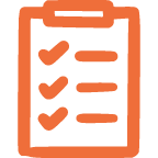 Clipboard with Checked Items Extra Large Orange