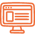 Computer Screen Icon Large Orange