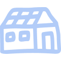 House Icon Detailed Large Baby Blue