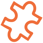 Puzzle Piece Icon Extra Large Orange