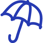 Umbrella Icon Extra Large Blue