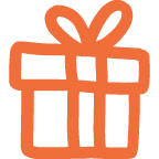 Wrapped Present Icon Extra Large Orange